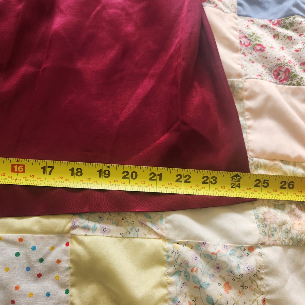 Vintage 90s Velvet Satin Maxi Dress 8P  Red Burgundy Whimsigoth Gothic Witchy - Picture 13 of 16